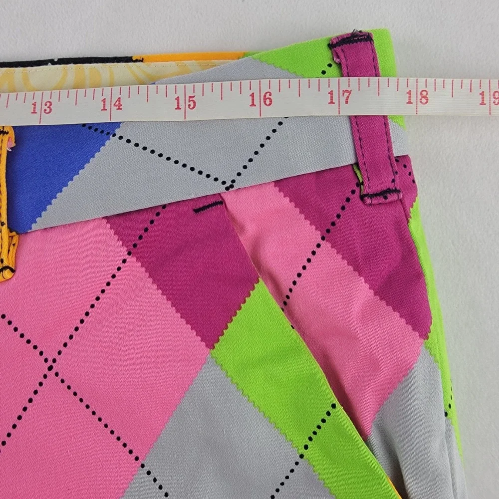 Loudmouth Golf Mens 34x32 (31.5) Argyle Multicolor Cotton Stretch Golf Pants